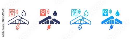 Roof Leak Detection Icon Pack In Multiple Styles