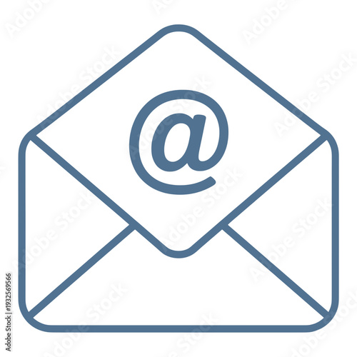 Email Vector Icon With At Symbol