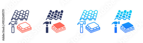 Roof Tiles Icon Pack In Multiple Styles