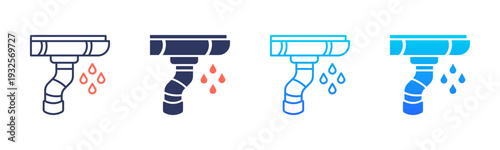 Roof Drainage Icon Pack In Multiple Styles