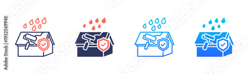Roof Weatherproofing Icon Pack In Multiple Styles