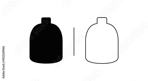 Black and white vase silhouettes Vector