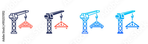 Roof Lift Crane Icon Pack In Multiple Styles