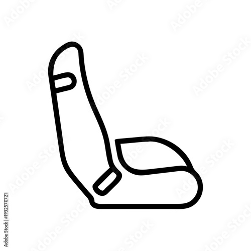 Car Seat Outline Icon — Rental Vehicle Interior and Passenger Comfort Symbol
