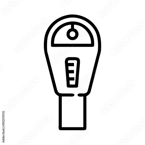 Parking Meter Outline Icon — Paid Parking Device and Car Rental Street Symbol