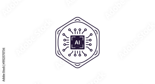 Artificial Intelligence Chip Icon Representing Technology and Innovation.