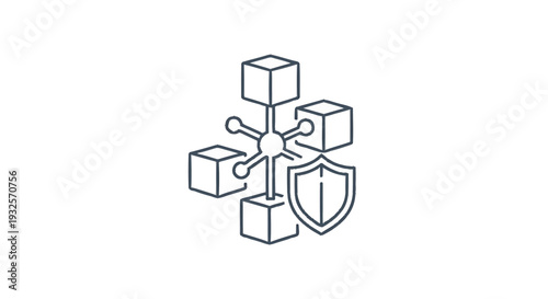Blockchain Security Network Data Protection Concept.