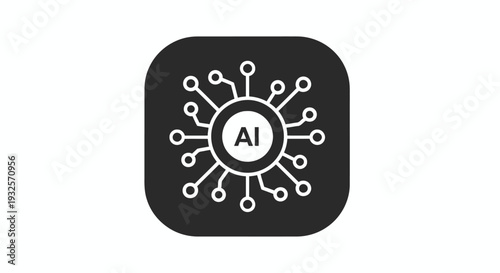 Artificial Intelligence Network Icon Symbolizing Machine Learning.