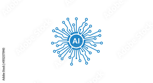 Artificial Intelligence Network Symbol Abstract Technology Concept.