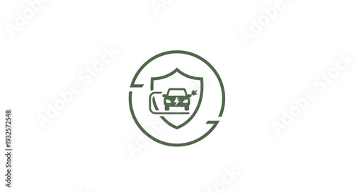 Car Insurance Shield Protection Icon Vector Graphic.