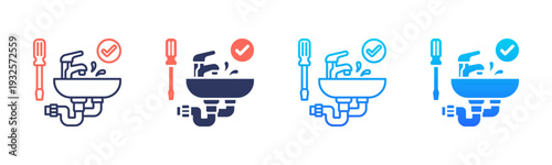 Faucet Installation Icon Pack In Multiple Styles