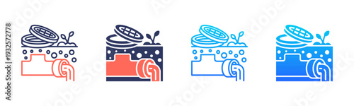Sewer Line Icon Pack In Multiple Styles