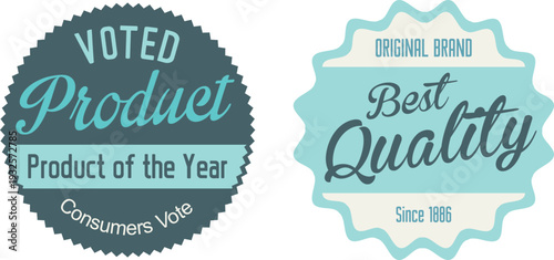 Product of the year and best quality labels