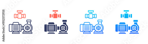 Water Pump Icon Pack In Multiple Styles