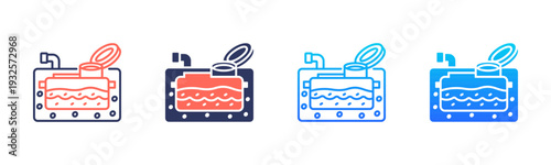 Septic Tank Icon Pack In Multiple Styles
