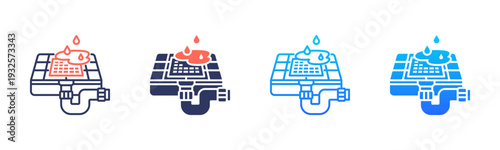 Shower Drain Icon Pack In Multiple Styles