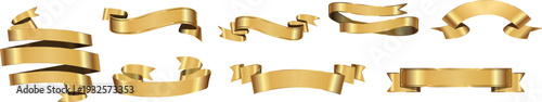 A collection of gold metal clips on a white background