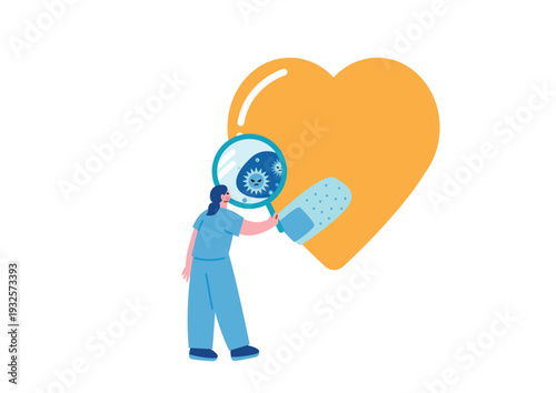 診察する女性看護師のイラスト