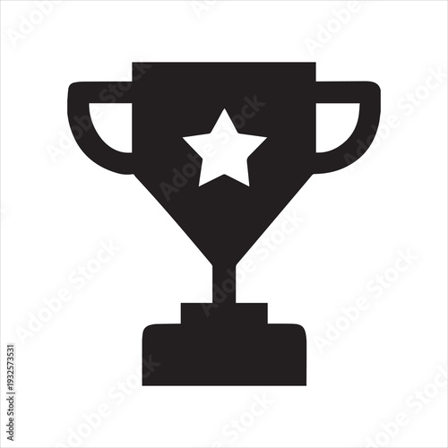 Golden trophy icon for award and achievement design