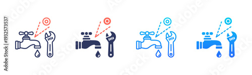 Faucet Repair Icon Pack In Multiple Styles