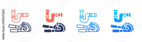 Pipe Bending Icon Pack In Multiple Styles