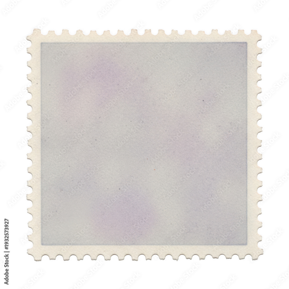 Fototapeta premium A blank postage stamp with a perforated edge and a subtle texture