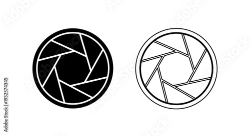 Camera Shutter Aperture Icon Set Vector