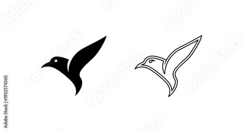 Minimalist hummingbird silhouettes Vector