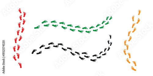 Illustrated diagram of various dashed and dotted line styles in different colors