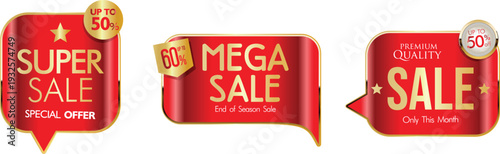 Sale banners with super, mega, and great offers