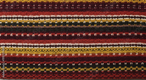 Traditional Yakan Seamless Fabric Pattern, Filipino Textile Background with Authentic Mindanao Weaving Design, Ethnic Striped Tribal Ornament in Red, Yellow, and Brown for Cultural Heritage Projects