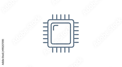 Central Processing Unit Microchip Icon Technology Concept.