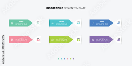 Modern Timeline Creator infographic template. 6 options timeline journey, calendar Flat simple infographics design template