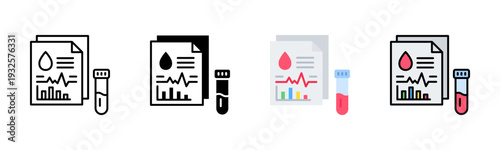 Blood Analysis Icon Pack In Multiple Styles