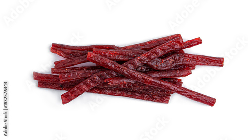 Foto Meat sausages on a white background. High quality photo