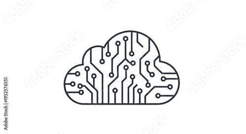 Cloud Computing Technology Circuit Board Digital Network.
