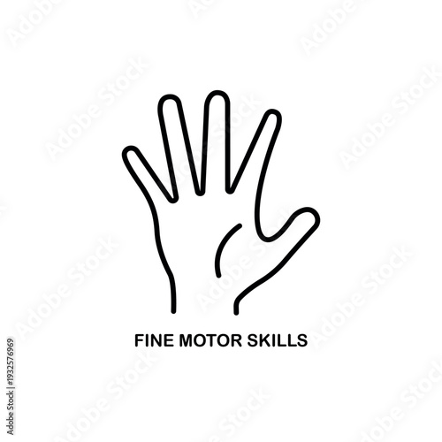 Fine motor skills concept editable stroke outline icon isolated on white background flat vector illustration.