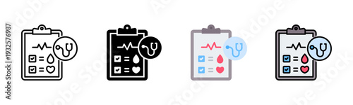 Health Checkup Icon Pack In Multiple Styles