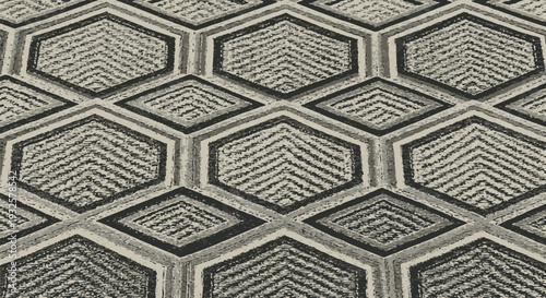 High-resolution seamless ethnic Yakan weaving pattern featuring intricate geometric designs in monochrome, ideal for fabric prints, backgrounds, and cultural design projects.