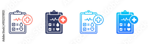 Medical Screening Icon Pack In Multiple Styles