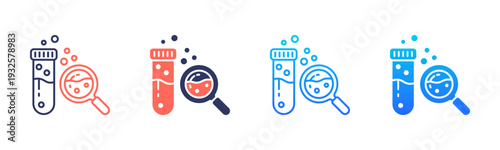 Test Tube Analysis Icon Pack In Multiple Styles