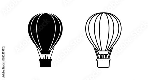 Hot air balloons - classic silhouettes Vector