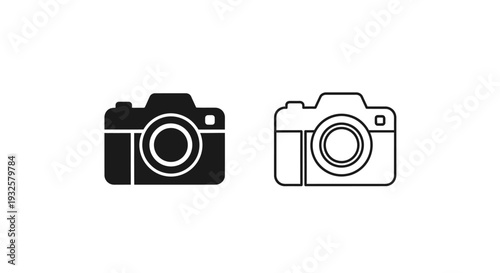 Minimalist camera icons set Vector