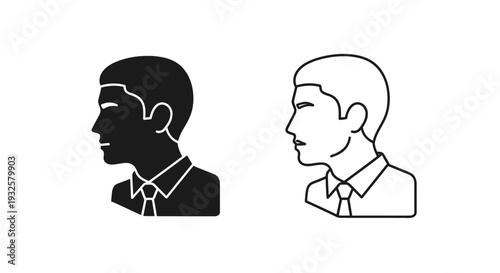 Professional head profiles comparison Vector