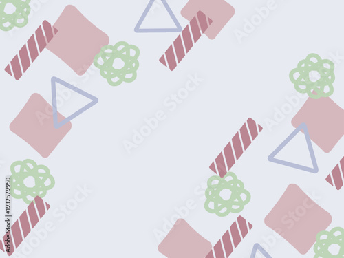 色々な形が並ぶ抽象的な背景素材