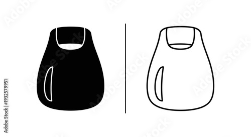 Minimalist handbag silhouette comparison Vector