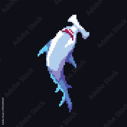 this is shark icon in pixel art with colorful color,this item good for presentations,stickers, icons, t shirt design,game asset,logo and project.