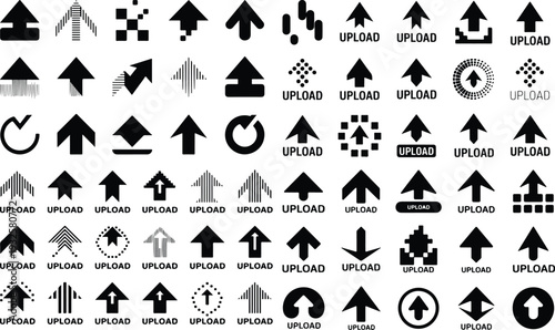 Set of 40 upload icons vector