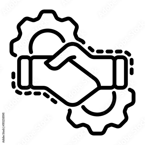 Handshake icon, line icon style