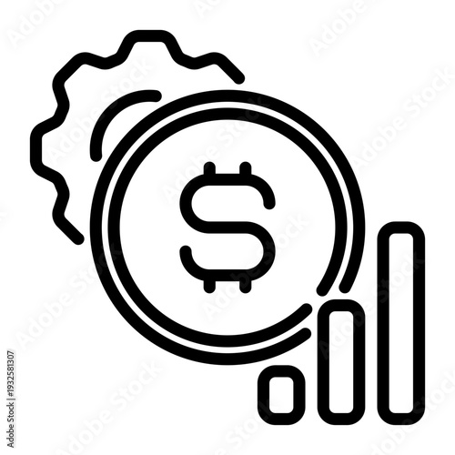 Cost icon, line icon style